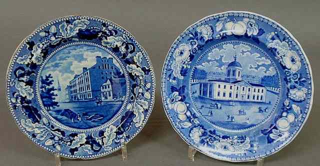 Appraisal: Two Historical Blue Staffordshire plates City Hotel New York dia