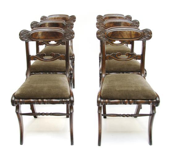 Appraisal: Set of Six English Regency Side Chairs each with two