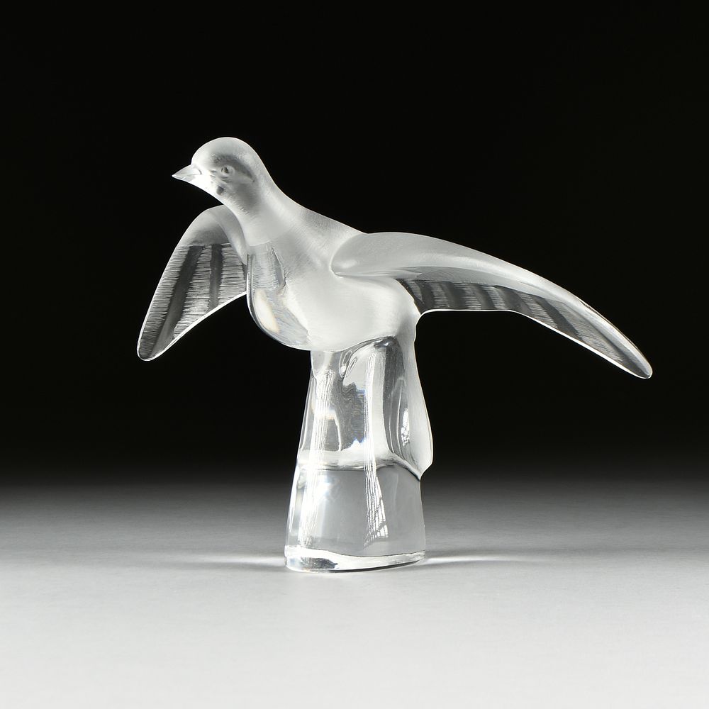 Appraisal: A LALIQUE FROSTED CRYSTAL CLITA DOVE SCULPTURE ENGRAVED SIGNATURE THIRD