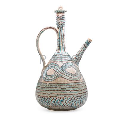 Appraisal: GUIDO GAMBONE - Large glazed earthenware wine pitcher with lid