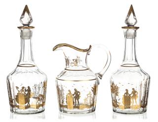 Appraisal: A SET OF TWO DECANTERS AND A PITCHER AFTER A