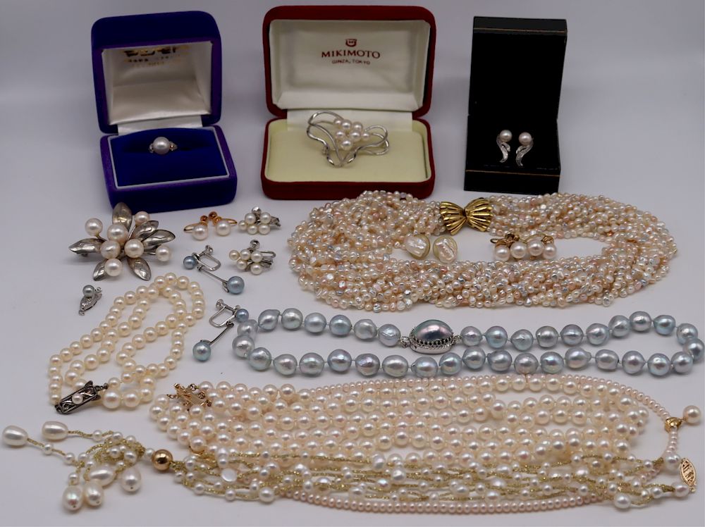 Appraisal: JEWELRY Assorted Pearl Jewelry Inc Mikimoto Includes a Mikimoto sterling