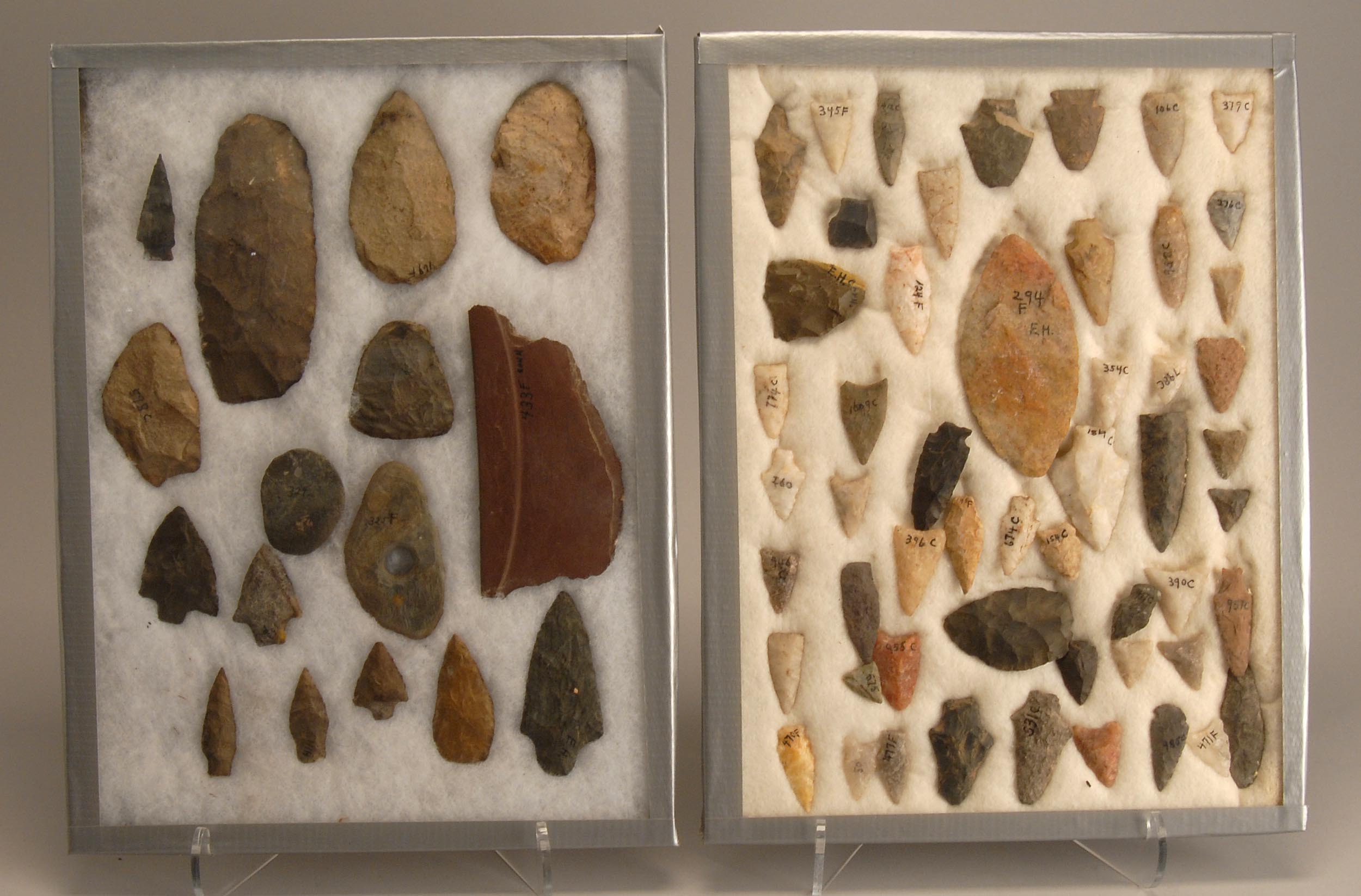 Appraisal: TWO TRAYS OF AMERICAN NATIVE ARTIFACTS From the area of