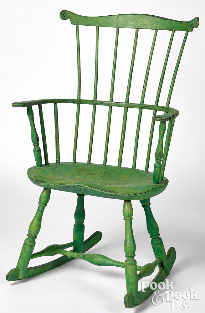 Appraisal: Fanback Windsor rocking chair ca retaining Fanback Windsor rocking chair