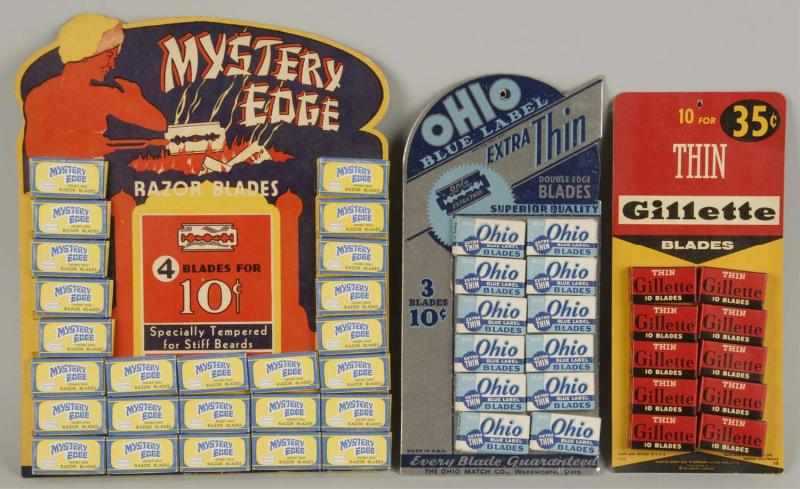 Appraisal: Lot of Razor Blade Displays Description Includes Mystery Edge Ohio