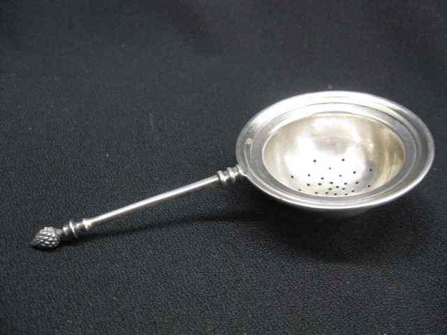 Appraisal: Tiffany Sterling Silver Tea Strainer figural pinecone end '' long