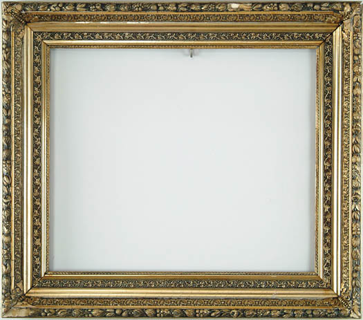 Appraisal: ANTIQUE GESSO DECORATED FRAME Deep gold gilt frame decorated with