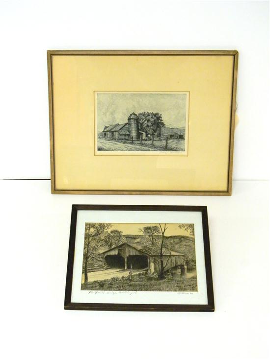 Appraisal: Luigi Lucioni ''Vermont Castles'' etching signed LR matted and framed