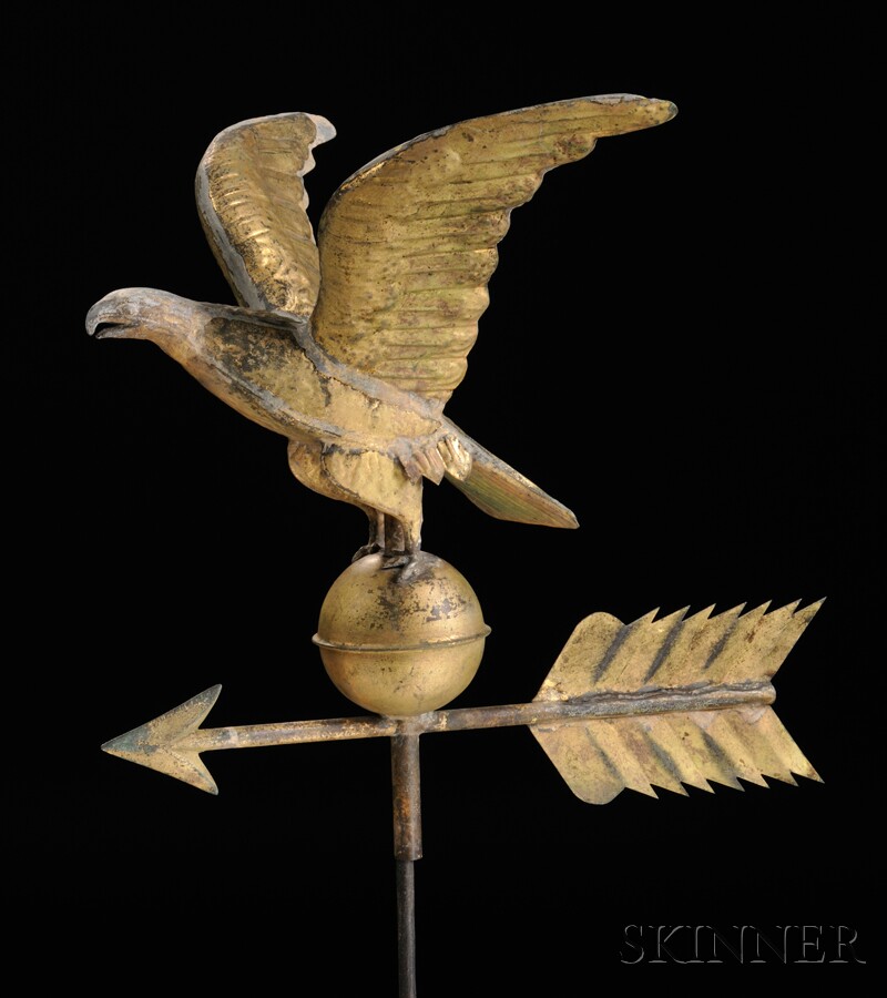 Appraisal: Small Gilt Copper and Zinc Eagle Weathervane America early th