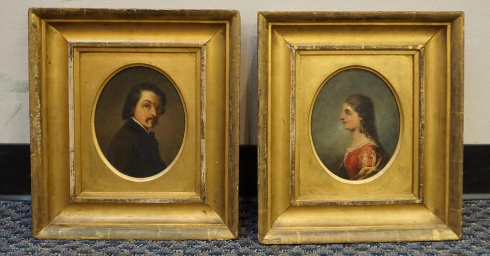 Appraisal: Edwin White American Portrait of a Man and a Woman