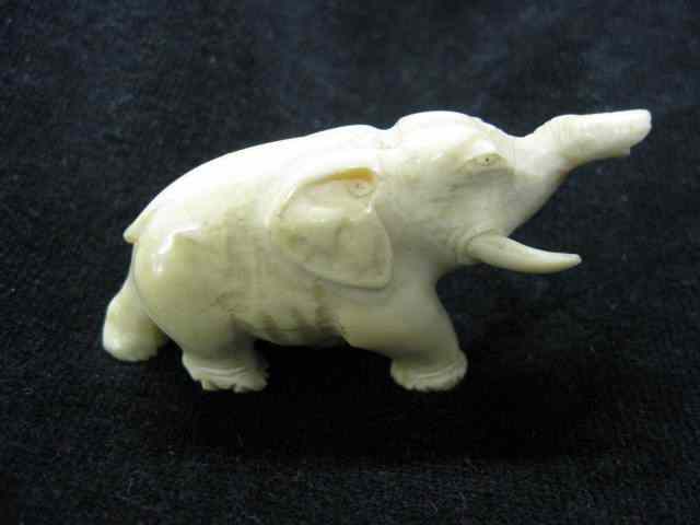 Appraisal: Carved Ivory Figurine of a Elephant '' long