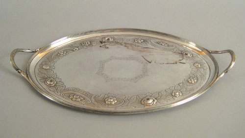 Appraisal: English silver platter ca - bearing the touch of John