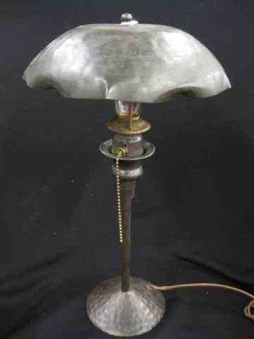 Appraisal: Arts Crafts Copper Lamp handhammered '' tall '' diameter shade