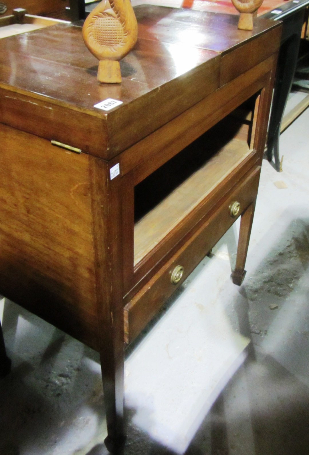 Appraisal: A th century mahogany gentleman's washstand converted into a drinks