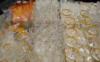 Appraisal: Six box lots of stemmed glass crystal and cut glass