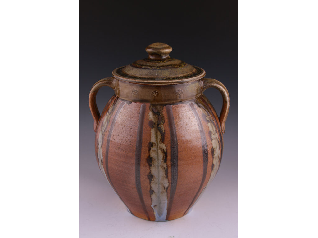 Appraisal: NC Pottery Matt Jones Lidded Urn wood fired modified ash