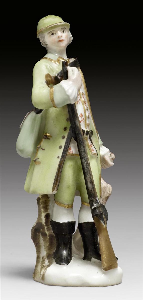 Appraisal: MINIATURE FIGURE OF A HUNTER AS AN ALLEGORY OF AUTUMN