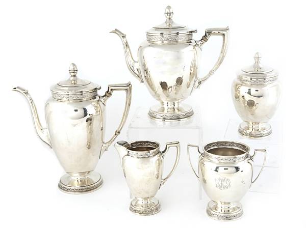 Appraisal: A sterling five piece tea and coffee setReed amp Barton