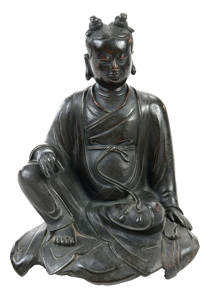 Appraisal: Burmese Bronze Seated Buddha Figure possibly th century in the