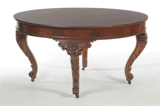 Appraisal: CLASSICAL DINING TABLE First half- th century mahogany and chestnut