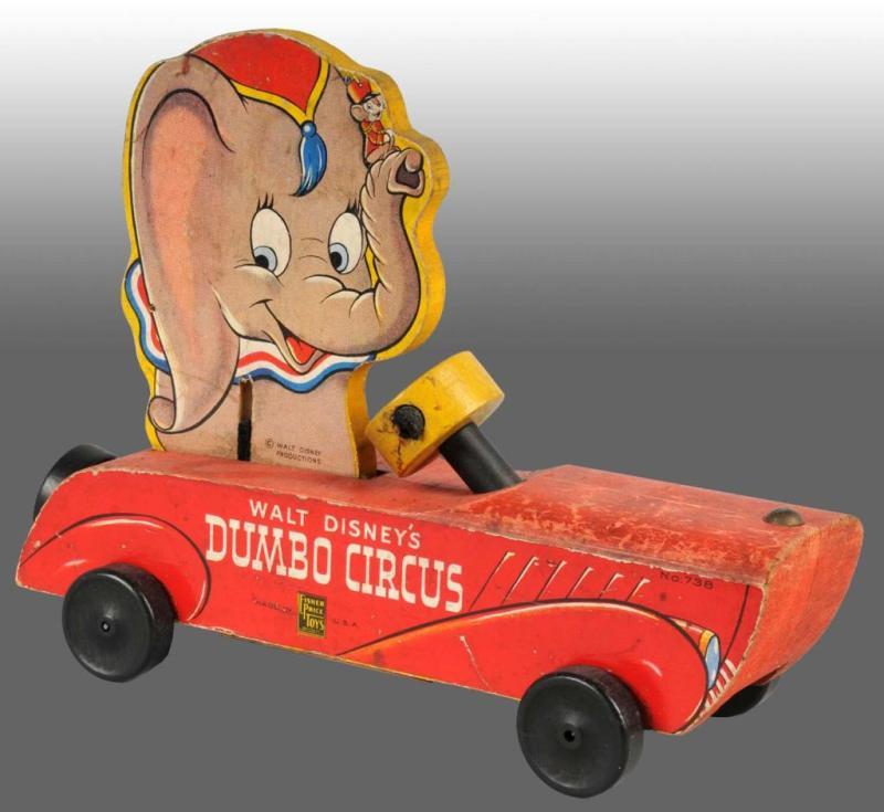 Appraisal: Fisher Price No Disney Dumbo Racer Toy Description American Scarce