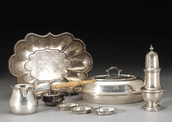 Appraisal: A group of sterling table articles Comprising Hepplewhite entree dish