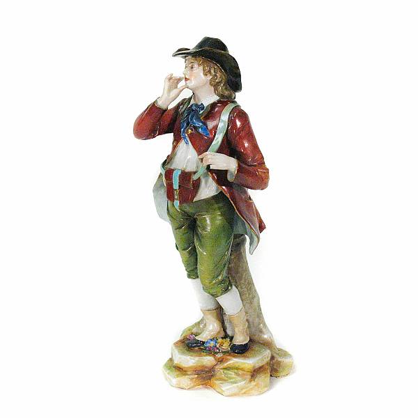 Appraisal: A Capodimonte porcelain figure of a young man losses height