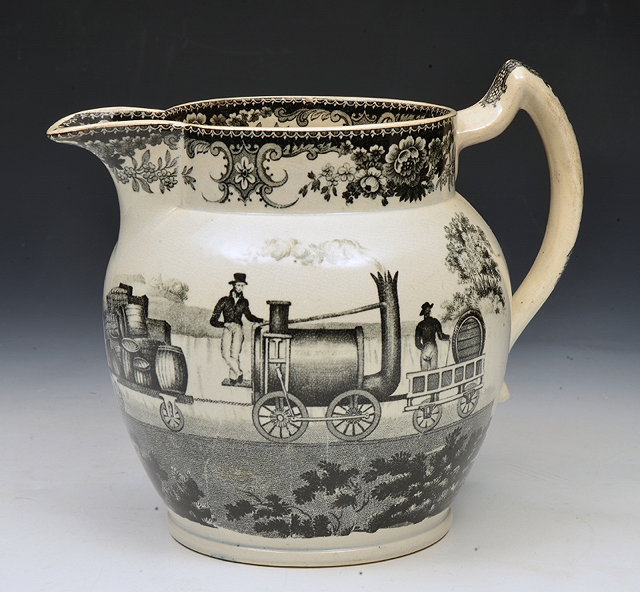 Appraisal: A TH CENTURY JUG of baluster form printed in black