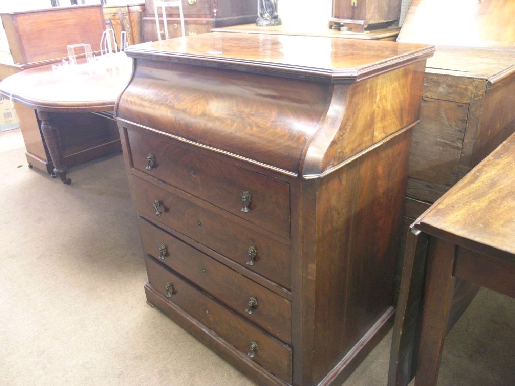 Appraisal: A mid th century Belgian mahogany wash stand flame-veneered hinged