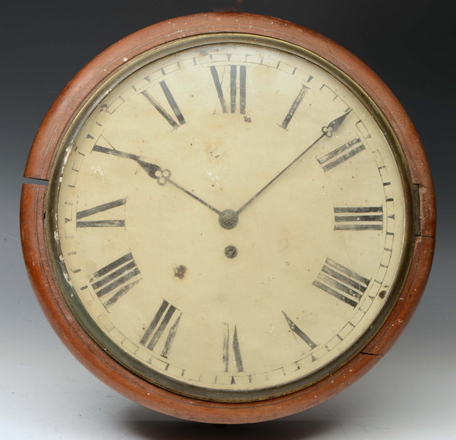 Appraisal: A VICTORIAN MAHOGANY DIAL TIMEPIECE with Roman numerals and single