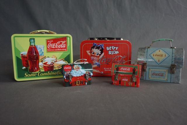 Appraisal: Pressed Tin Lunch Boxes Coca-Cola Advertising Vintage modern advertising pressed