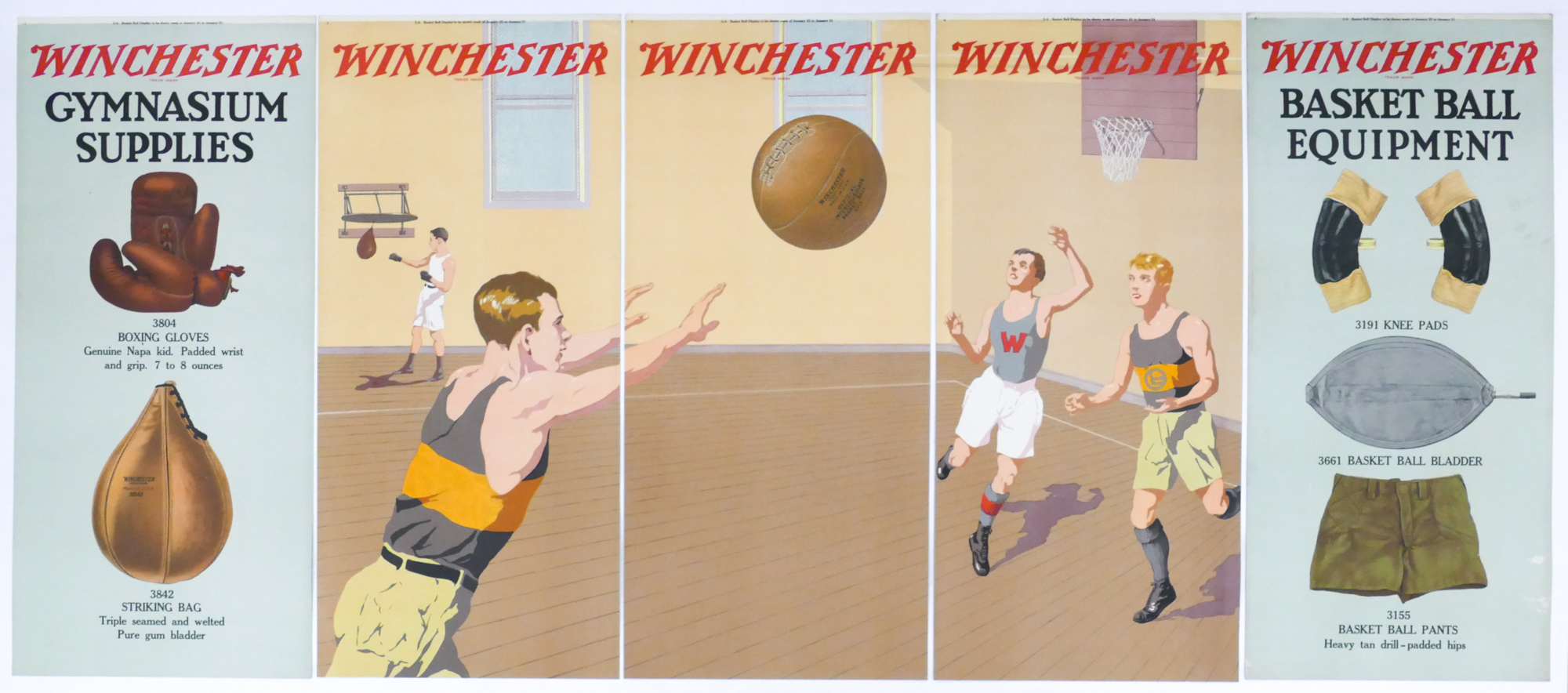 Appraisal: 's Winchester Panel Advertising Double Sided Sign- Basketball Equipment and