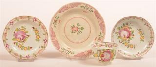 Appraisal: Three Pieces of Queens Rose Soft Paste China Cup and