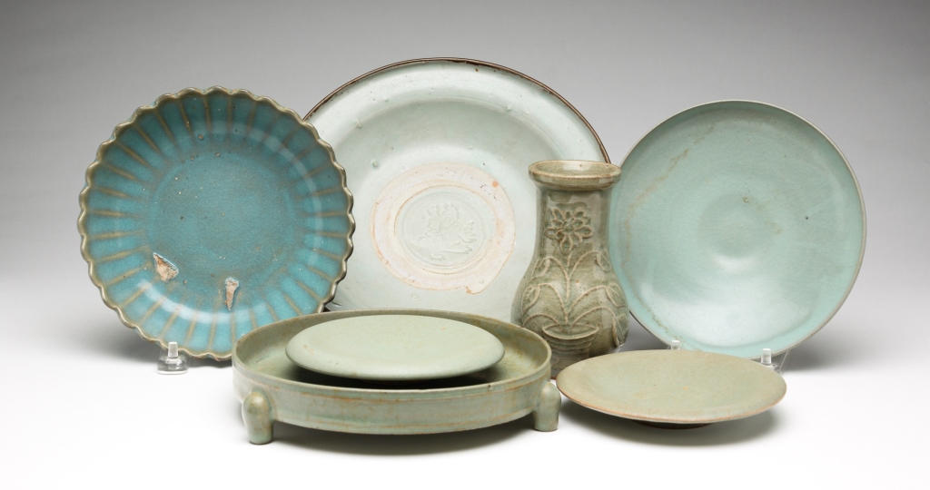 Appraisal: SEVEN PIECES OF CHINESE GLAZED CERAMICS Most likely Song dynasty