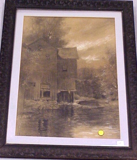 Appraisal: Daniel F Wentworth Connecticut - charcoal on paperboard en grisaille