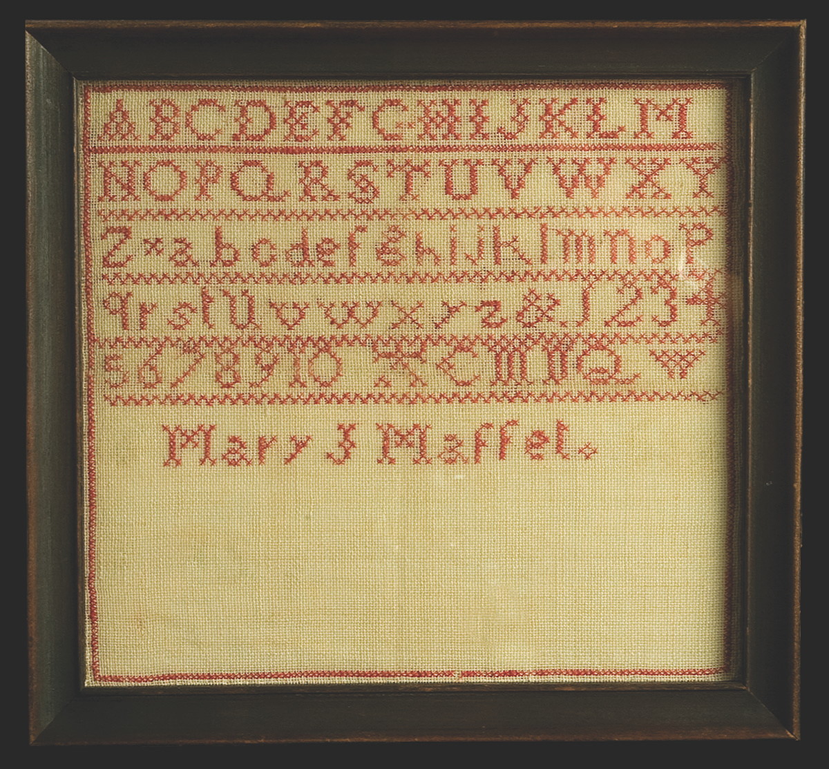 Appraisal: SHAKER SAMPLER BY MARY J MAFFET NEW LEBANON NEW YORK