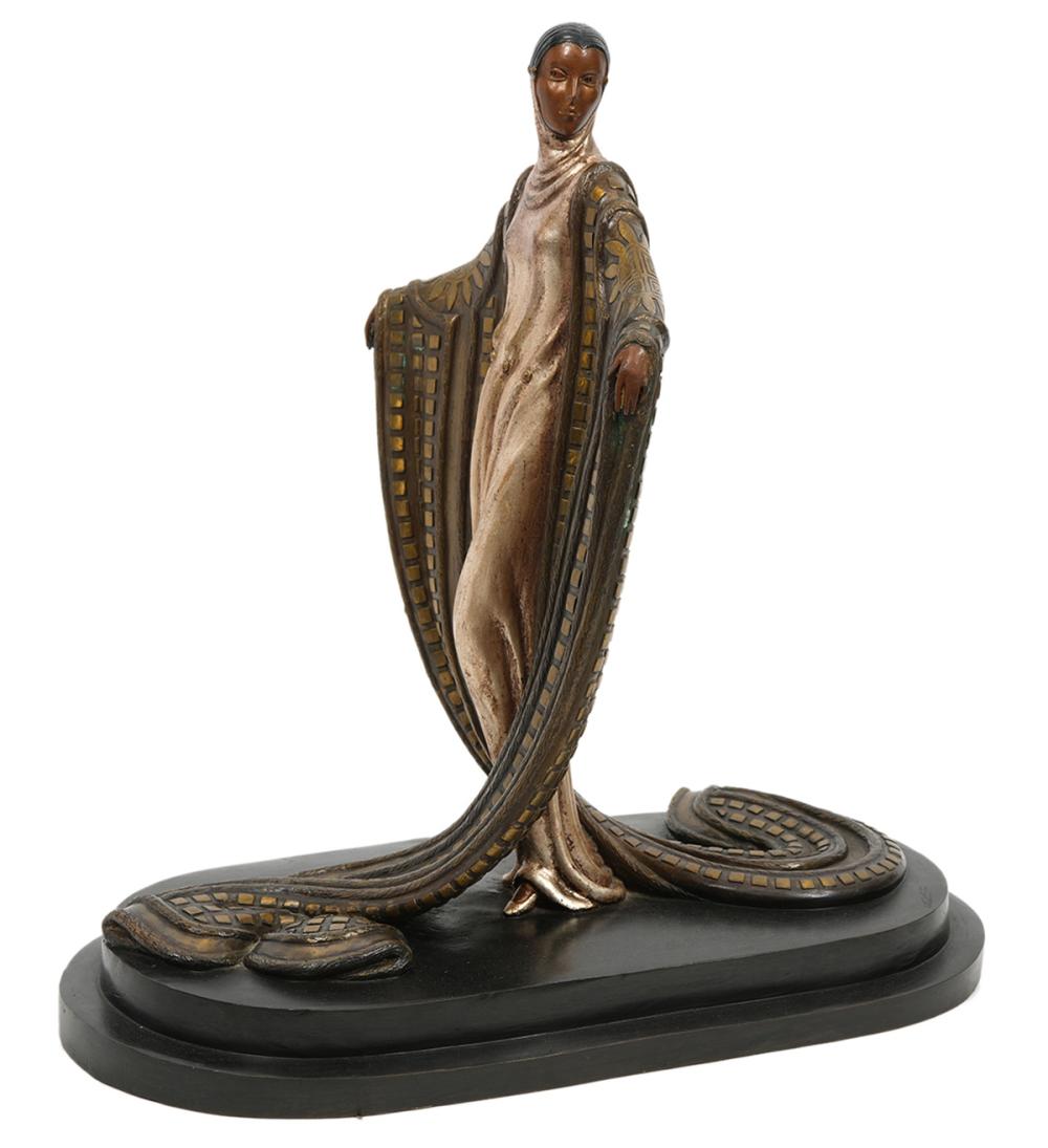 Appraisal: ERTE 'LA MYSTERIEUSE' SIGNED ART DECO BRONZERomain de Tirtoff Russia