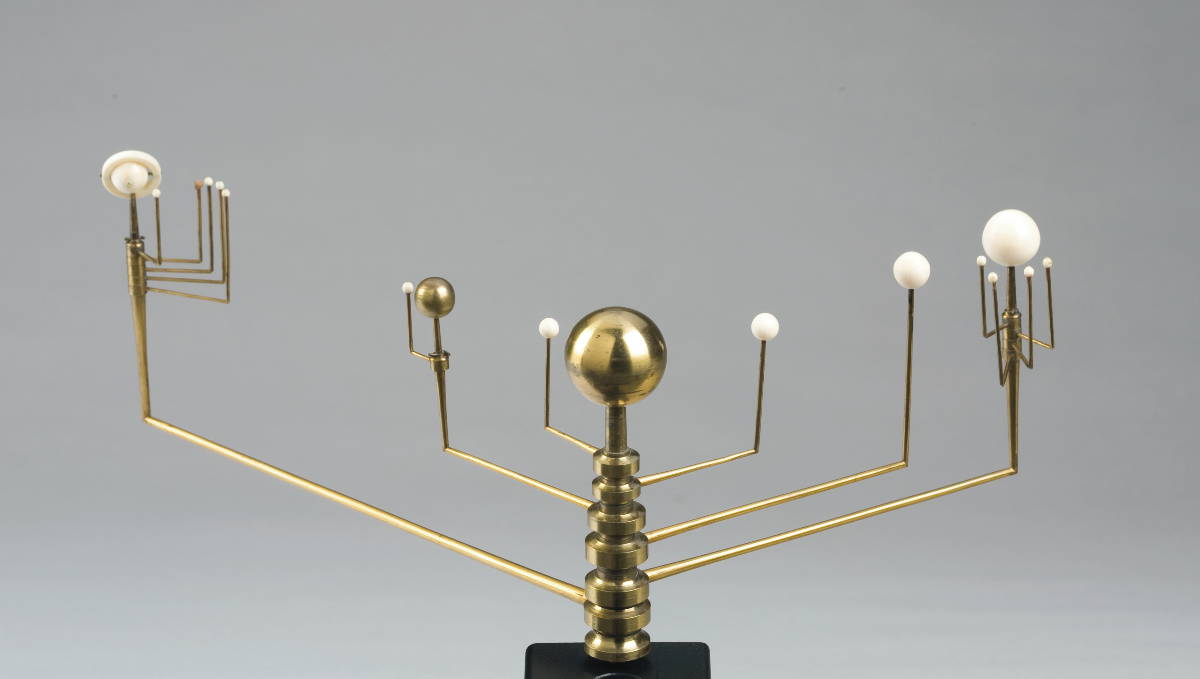 Appraisal: ENGLISH BRASS IVORY AND MAHOGANY PORTABLE CASED PLANETARIUM WILLIAM JONES