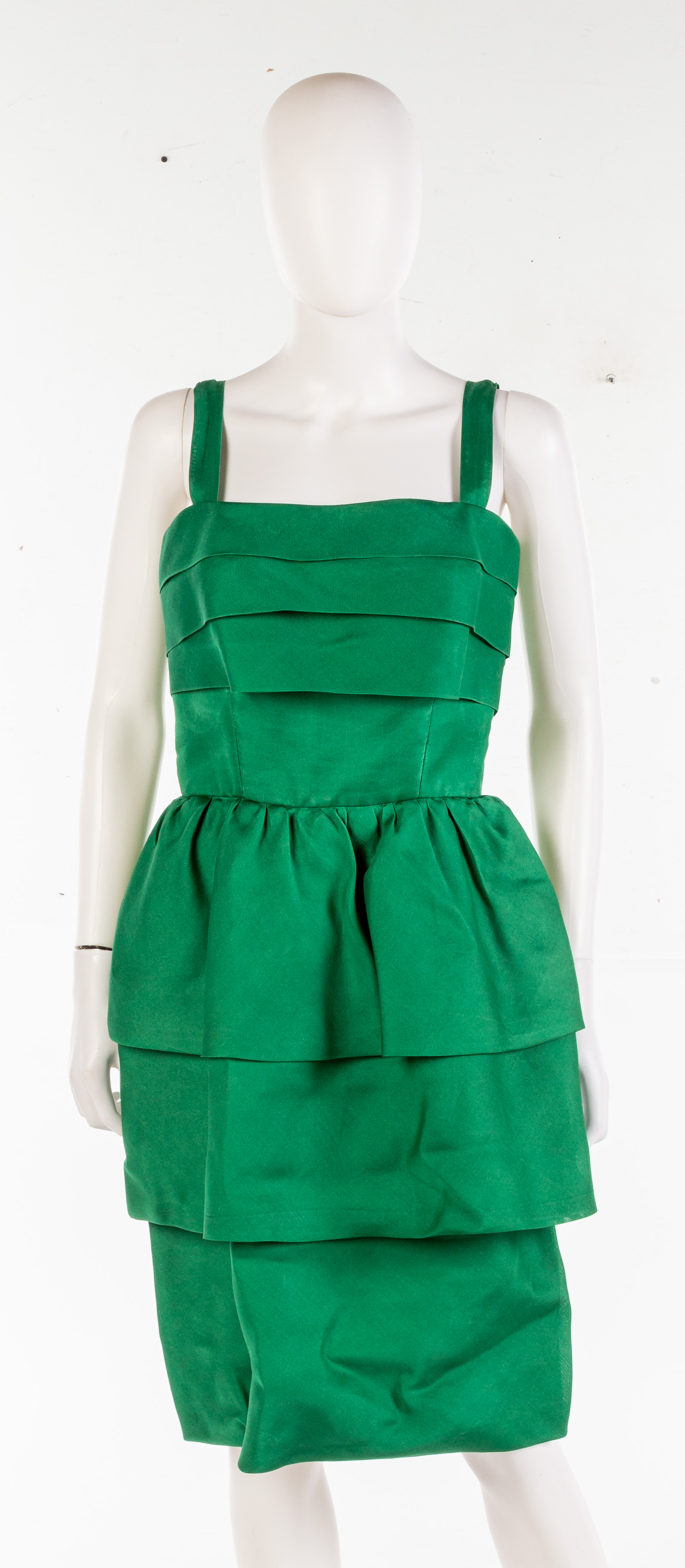 Appraisal: VINTAGE OSCAR DE LA RENTA KELLY GREEN DRESS in chest