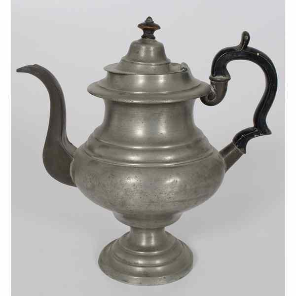 Appraisal: American Pewter Teapot American th century A pewter teapot by