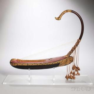 Appraisal: Saung Burmese Harp Saung Burmese Harp Myanmar th century the