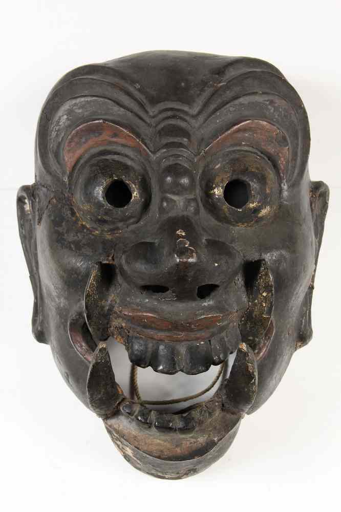 Appraisal: JAPANESE BUGAKU STYLE DEMON MASK- Polychrome and gilding over molded