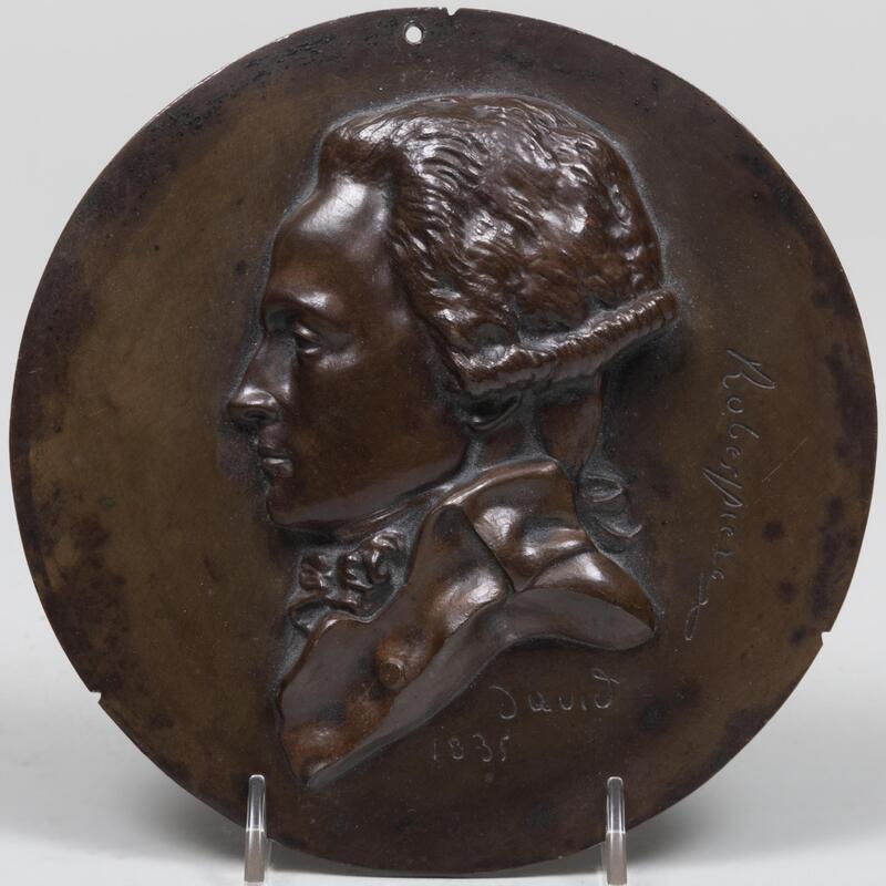 Appraisal: David D'Angers Bronze Rondel of Robespierre Cast signature and date