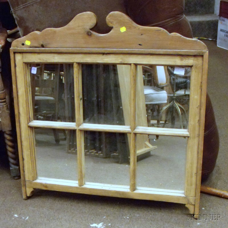 Appraisal: Provincial Pine Architectural Window-form Mirror ht wd in