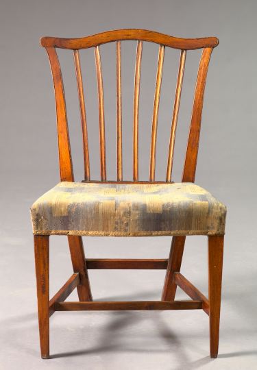 Appraisal: English Oak Sidechair late th century the slightly domed crest