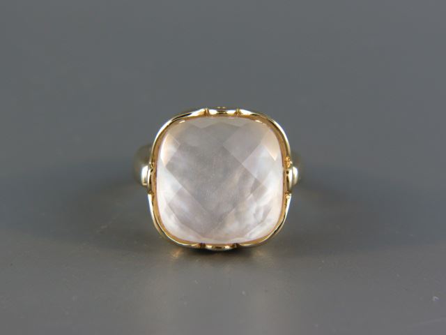 Appraisal: k Gold Mother-of-Pearl Ring with cushion cut mother-of-pearl fancy checkerboard