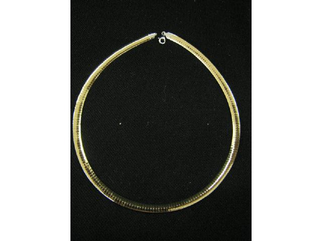 Appraisal: Omega Gold Necklace mm wide long reversible k white yellow