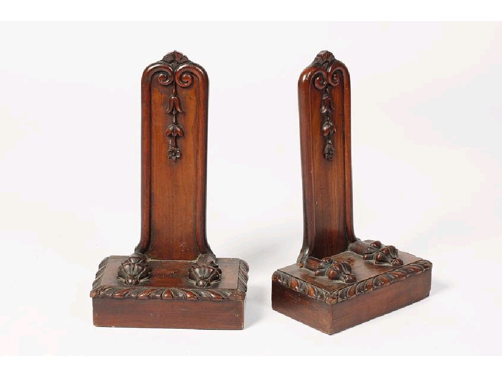 Appraisal: A PAIR OF EARLY VICTORIAN MAHOGANY PLATE STANDS the raised