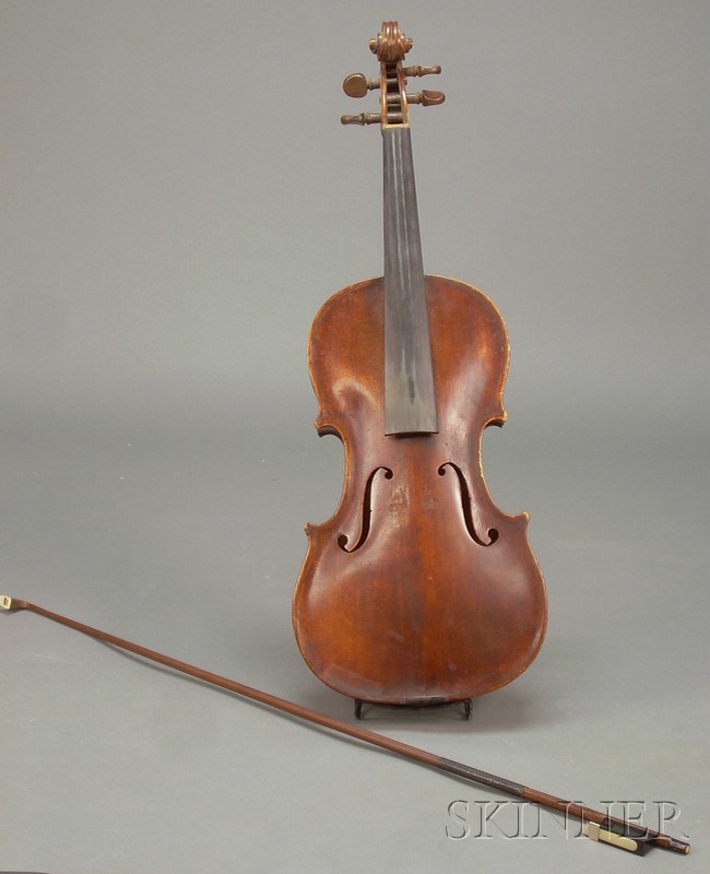 Appraisal: German Violin c unlabeled length of one-piece back in mm