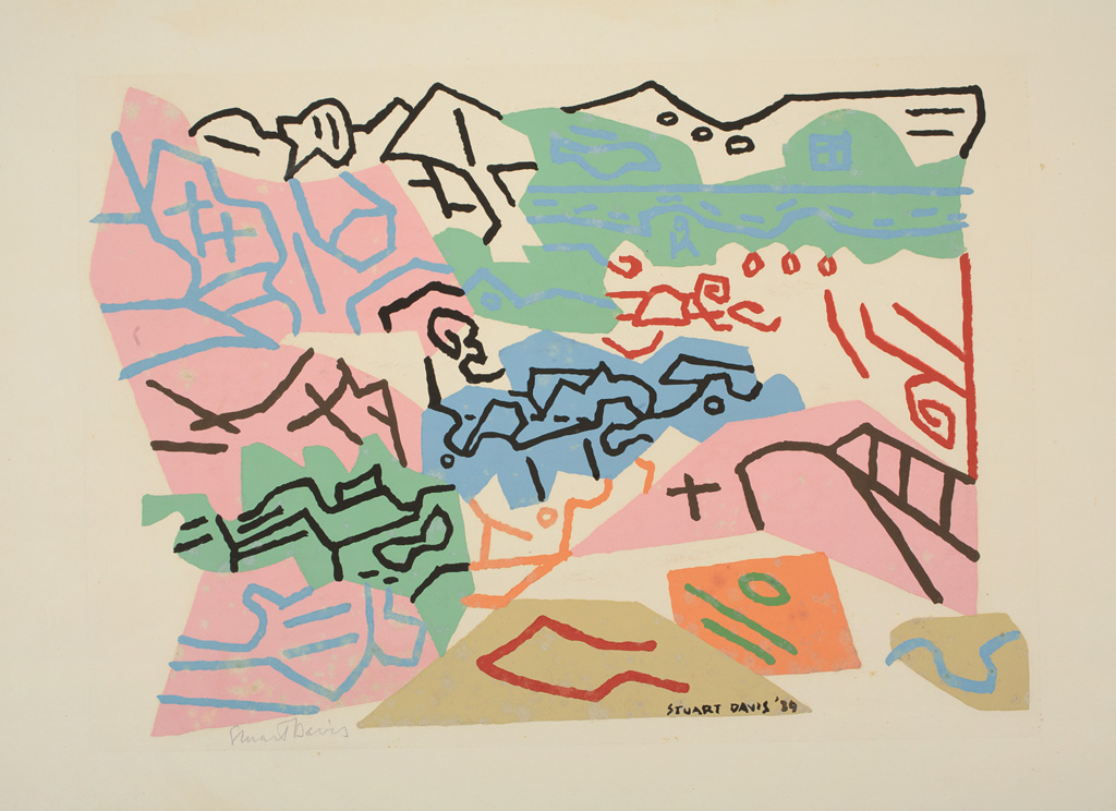 Appraisal: STUART DAVIS Bass Rocks Color screenprint x mm x inches